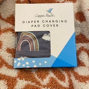 Copper Pearl Rainbow Diaper Changing Pad Cover - Gray